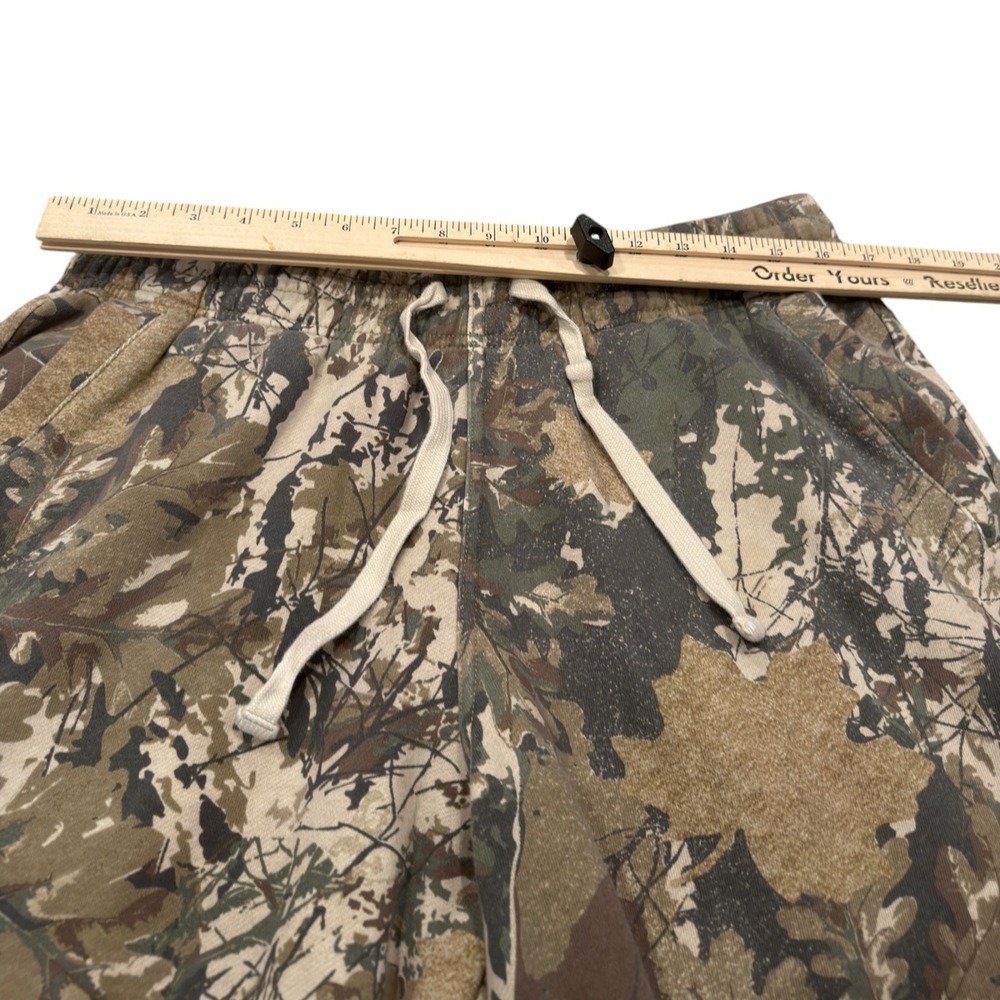 Ninth Hall Sweatpants Mens Medium Camo Wide Leg Bungee Real Tree Fleece Brown - Picture 5 of 11